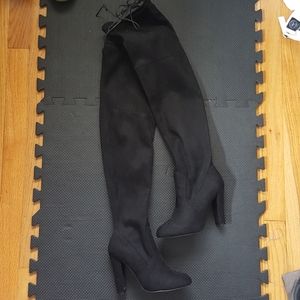 Kneehigh Black Heel Boots